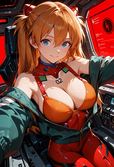 Asuka Langley Souryuu from Neon Genesis Evangelion — AI-generated anime art
