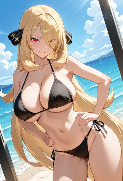 Cynthia from Pokemon — AI-generated anime art