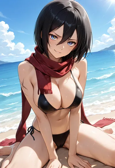 Mikasa Ackerman from Attack on Titan — AI-generated anime art