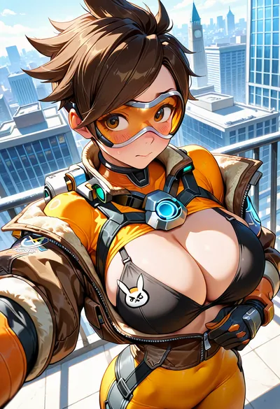Tracer from Overwatch — AI-generated anime art